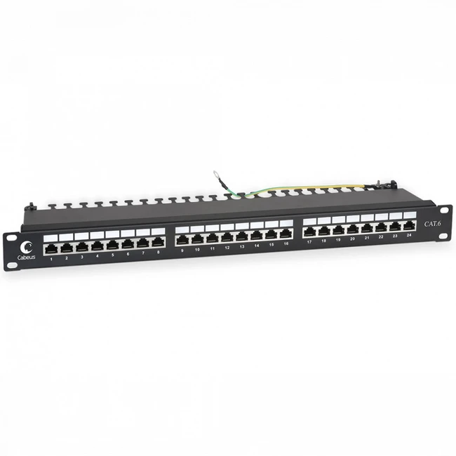 Патч-панель Cabeus PL-24-Cat.6-SH-Dual IDC Патч-панель 19" (1U), (24 порта, UTP, Cat. 6)