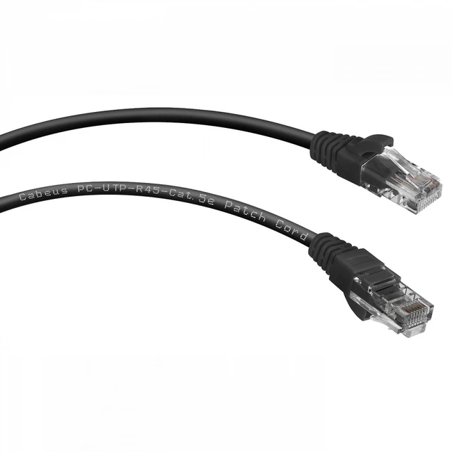 Патч-корд Cabeus PC-UTP-RJ45-Cat.5e-0.5m-BK