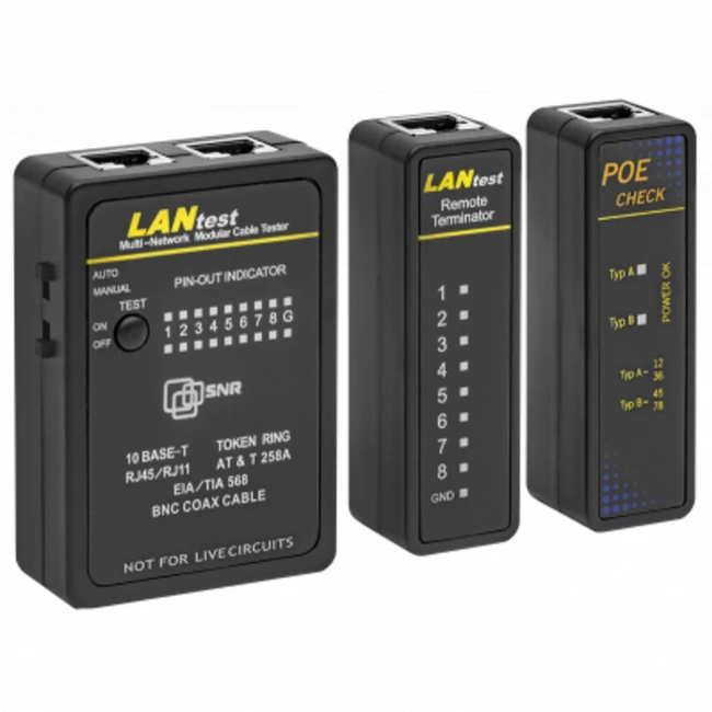 Инструмент для монтажа СКС SNR Сетевой тестер SNR-LP-01 с функцией PoE