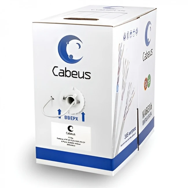Кабель витая пара Cabeus UTP-4P-Cat.6-SOLID-GY