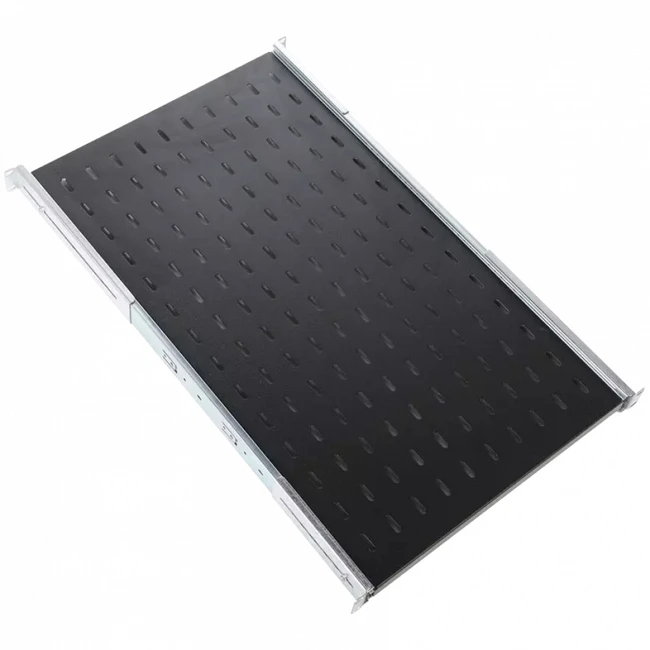 Полка для серверного шкафа ЦМО полка перфорированная выдвижная с телескопическими направляющими, глубина 620 мм ТСВ-62-9005