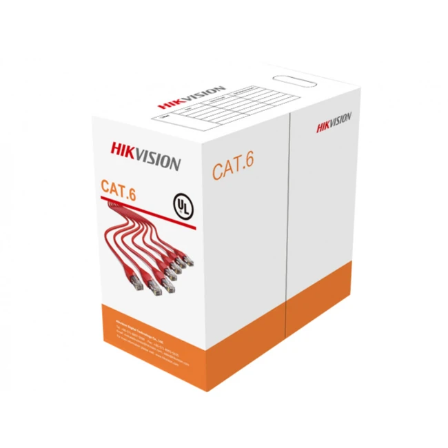 Кабель витая пара Hikvision Кабель информационный Hikvision DS-1LN6-UU кат.6 PVC внутренний 305м оранжевый