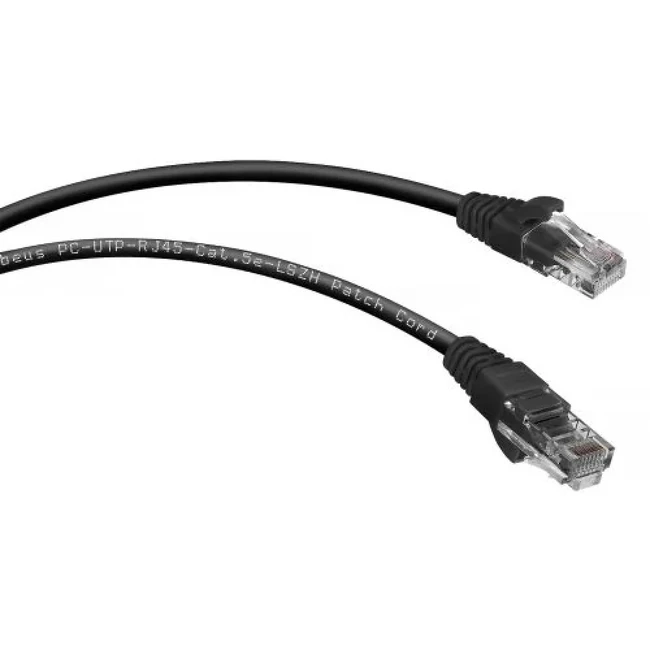 Патч-корд Cabeus PC-UTP-RJ45-Cat.5e-1.5m-BK-LSZH
