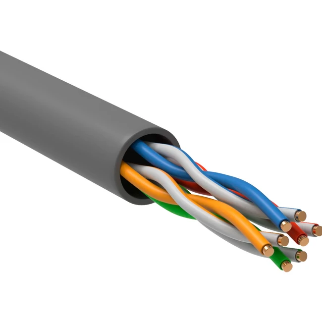 Кабель витая пара IEK U/UTP 5E 4х2х24AWG LSZH серый (305м) РФ/Т LC1-C5E04-121-T-R