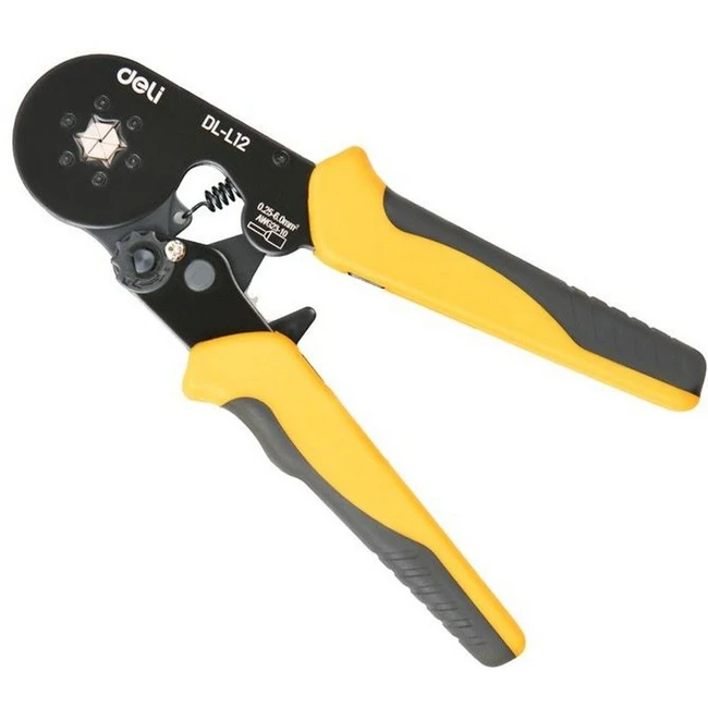 Инструмент для монтажа СКС deli Пресс-клещи шестигранные для обжима наконечников DL-L12 0,25-6 кв.мм
