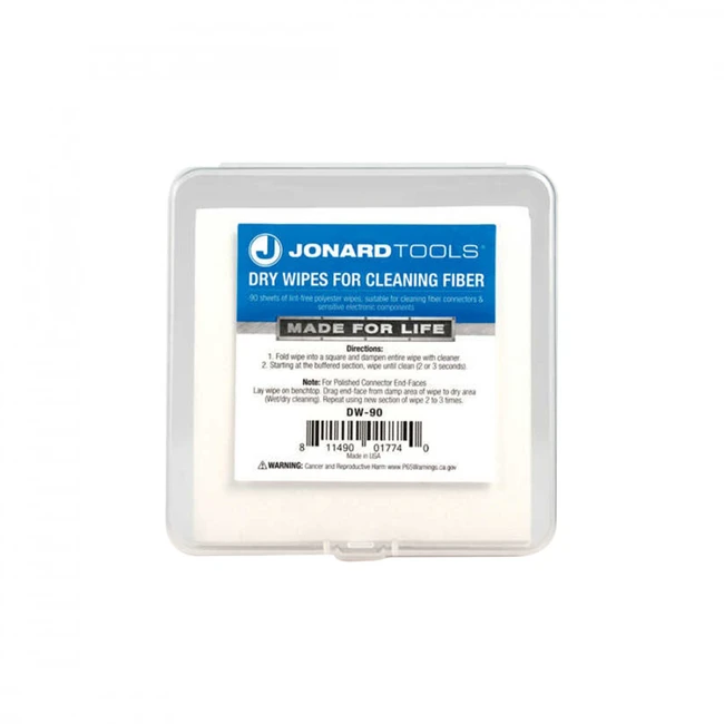 Аксессуар для оптических сетей Jonard Tools Сухие салфетки для очистки волокон DW-90 , в упаковке 90 шт.