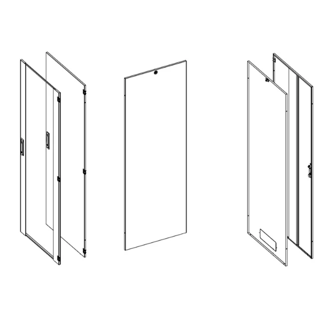 Аксессуар для серверного шкафа Conteg Передняя дверь, задняя дверь, черный RAL 9005 RM7-DO-42/80-H