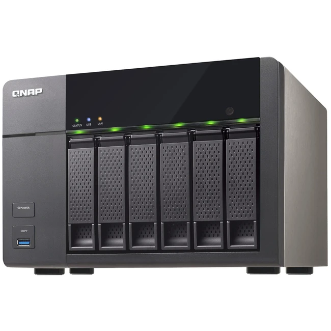 Дисковая системы хранения данных СХД Qnap Сетевой RAID-накопитель, 6 отсеков для HDD, HDMI-порт. Intel Celeron J1800 2,41 ГГц , 1ГБ. TS-651 (Tower)
