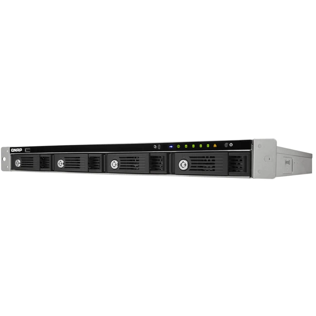 Дисковая системы хранения данных СХД Qnap Сетевой RAID-накопитель, 4 отсека для HDD, стоечное исполнение, с двумя блоками питания. Четырехъядерный Intel Celeron J1900 2,0 ГГц, 4ГБ. TS-453U-RP (Rack)