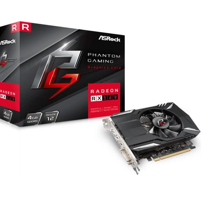 Видеокарта ASRock Radeon RX560 PHANTOM GAMING PHANTOM GR RX560 4G 4 ГБ