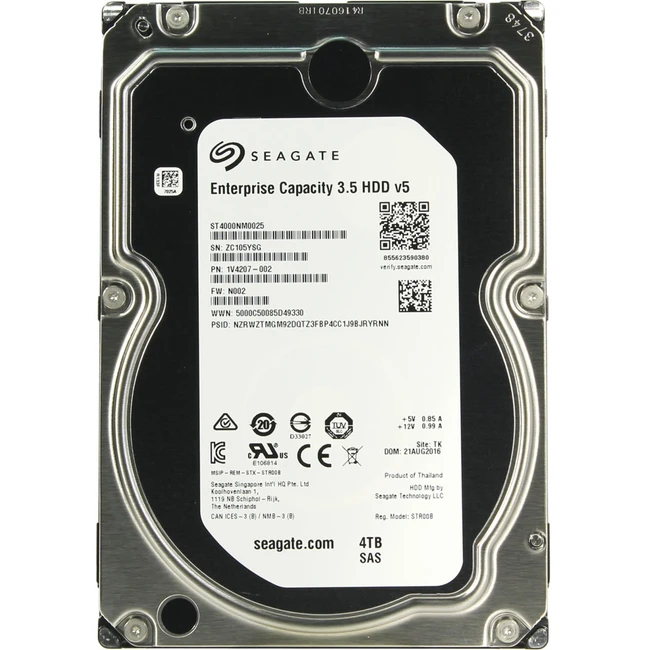 Внутренний жесткий диск Seagate Enterprise Capacity ST4000NM0025 (HDD (классические), 4 ТБ, 3.5 дюйма, SAS)