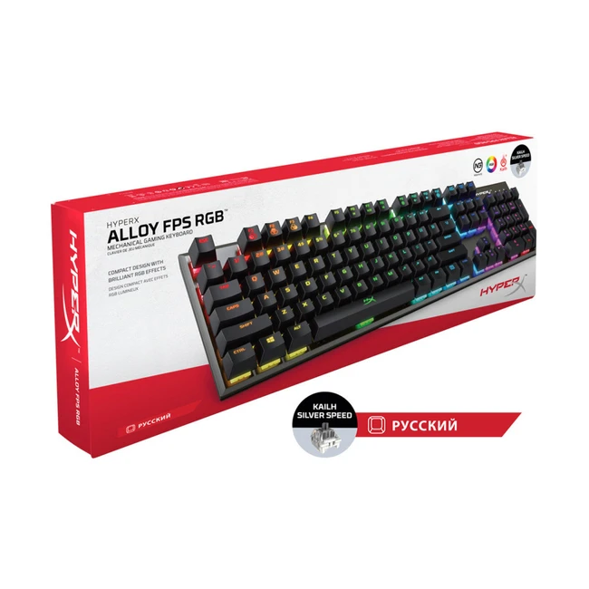 Клавиатура HyperX Alloy FPS RGB Mechanical Gaming Silver Speed HX-KB1SS2-RU