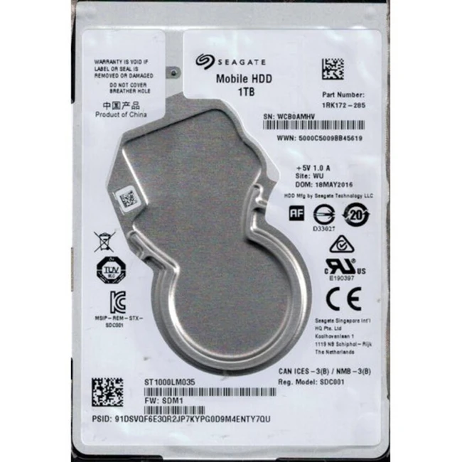 Внутренний жесткий диск Seagate HDD SATA 2,5" 1000Gb ST1000LM035 (HDD (классические), 1 ТБ, 2.5 дюйма, SATA)