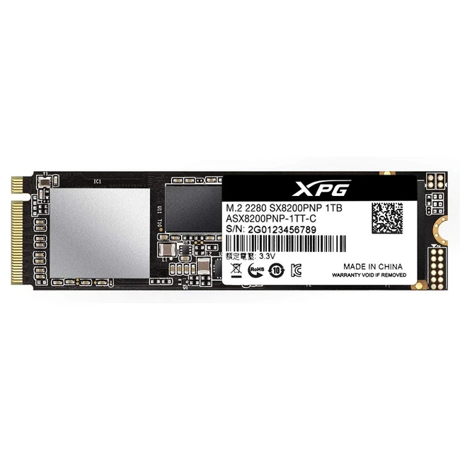 Внутренний жесткий диск A-Data ASX8200PNP-1TT-C (SSD (твердотельные), 1 ТБ, M.2, PCIe)