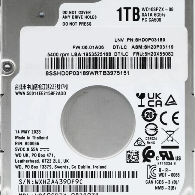 Внутренний жесткий диск Western Digital WD10SPZX (HDD (классические), 1 ТБ, 2.5 дюйма, SATA)
