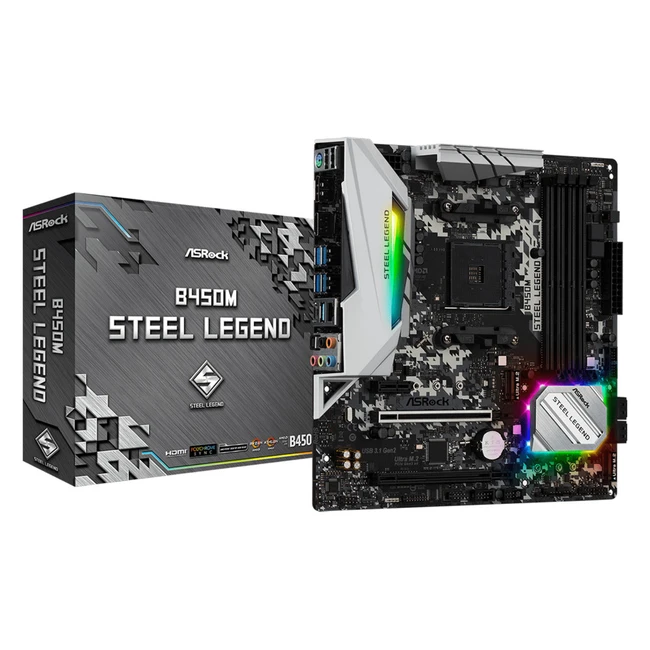Материнская плата ASRock B450M STEEL LEGEND (Micro-ATX, AMD AM4)