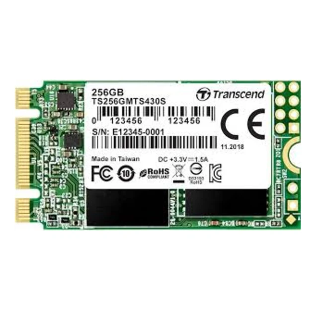 Внутренний жесткий диск Transcend 256GB M.2 SSD MTS 430 series TS256GMTS430S (SSD (твердотельные), 256 ГБ, M.2, SATA)