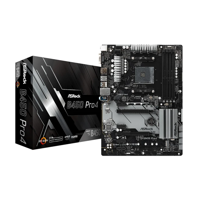 Материнская плата ASRock B450 Pro4 B450 PRO4 ATX, AMD AM4