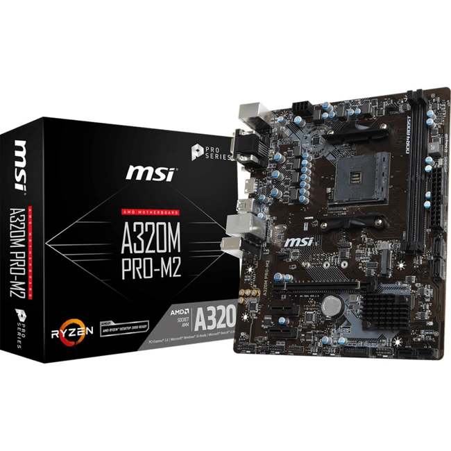 Материнская плата MSI A320M PRO-M2 V2 (Micro-ATX, AMD AM4)