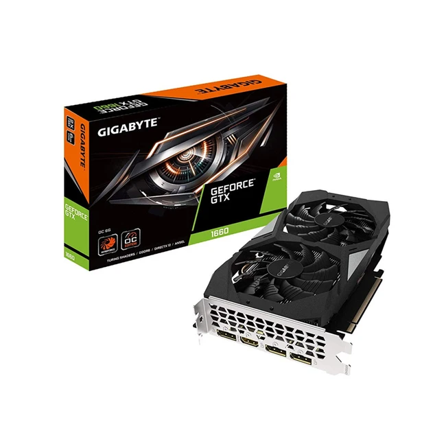 Видеокарта Gigabyte GeForce GTX 1660 GV-N1660OC-6GD (6 ГБ)