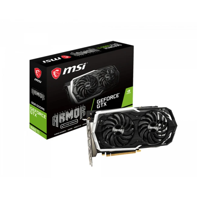 Видеокарта MSI GTX 1660 Ti ARMOR 6G OC GeForce GTX 1660 Ti ARMOR 6G OC (6 ГБ)