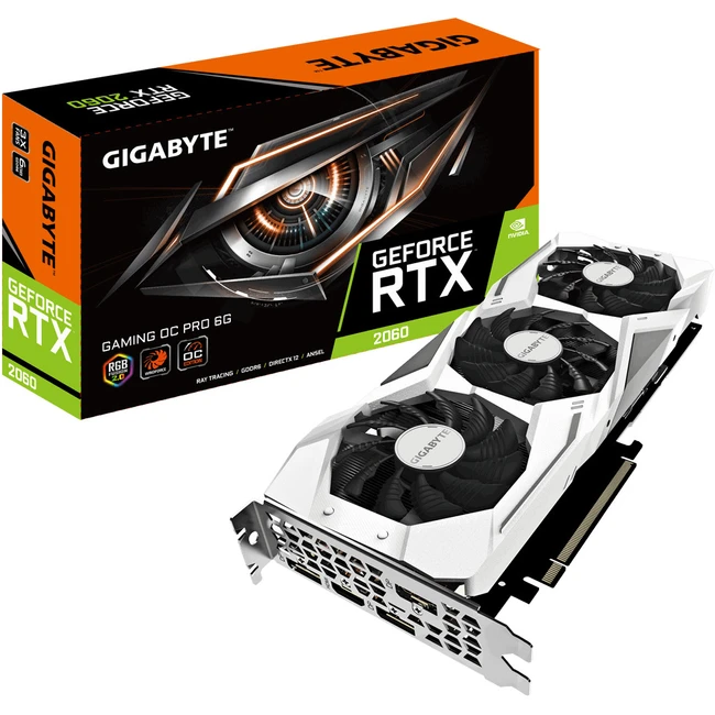 Видеокарта Gigabyte nVidia GeForce 2060 GAMING OC PRO WHITE GV-N2060GAMINGOC PRO WHITE-6GD (6 ГБ)