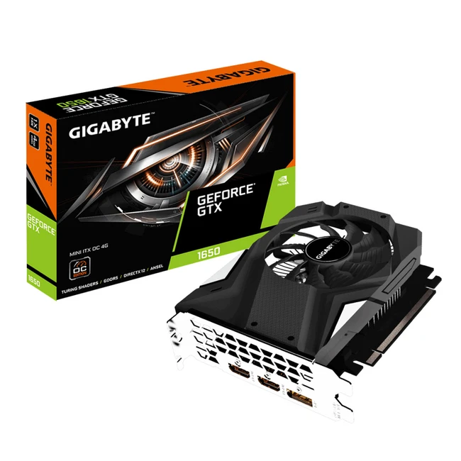 Видеокарта Gigabyte GeForce GTX 1650 MINI ITX OC 4G GV-N1650IXOC-4GD (4 ГБ)