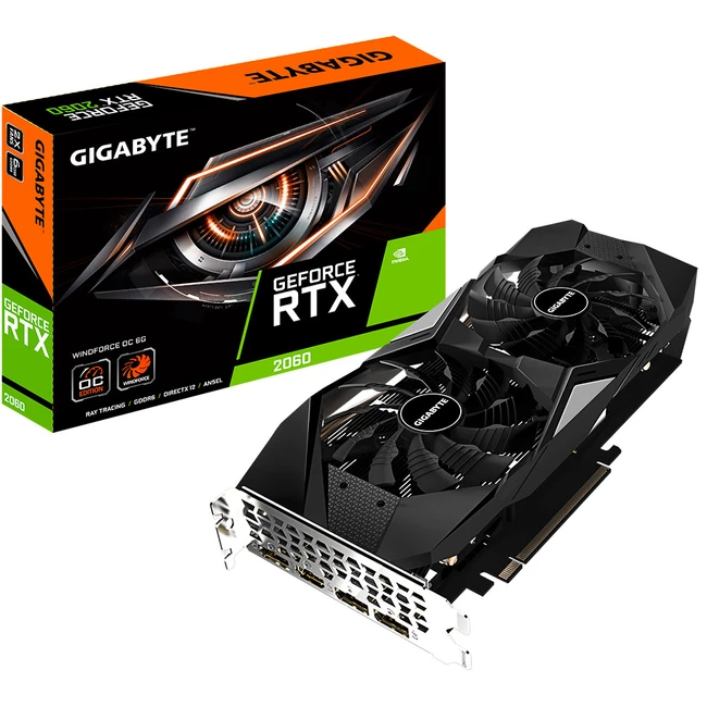 Видеокарта Gigabyte GeForce RTX 2060 WINDFORCE OC GV-N2060WF2OC-6GDV2.0 (6 ГБ)