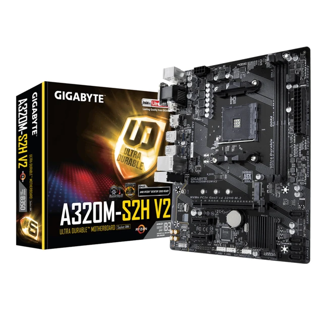 Материнская плата Gigabyte GA-A320M-S2H V2 GA-A320M-S2HV2 (Micro-ATX, AMD AM4)