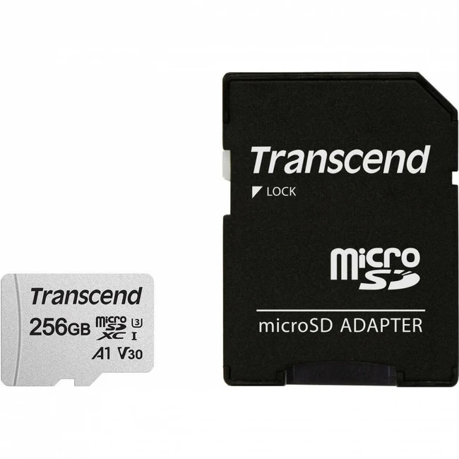 Флеш (Flash) карты Transcend microSDXC 256Gb Class 10 UHS-I 300S + SD adapter TS256GUSD300S-A (256 ГБ)