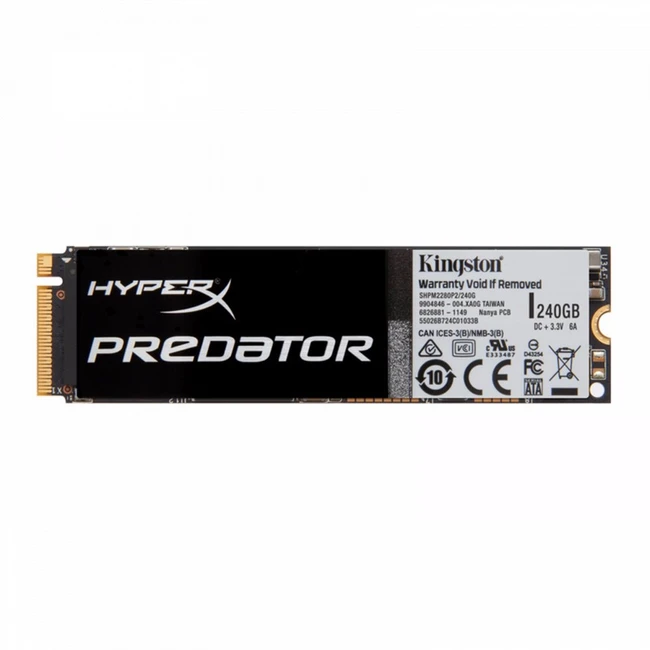 Внутренний жесткий диск Kingston HyperX Predator SHPM2280P2H/240G (SSD (твердотельные), 240 ГБ, PCIe)