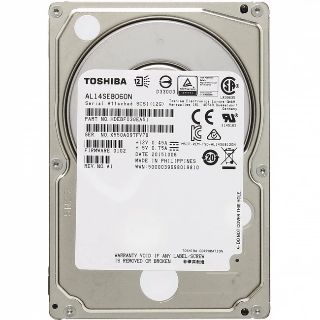 Внутренний жесткий диск Toshiba AL14SEB060N (HDD (классические), 600 ГБ, 2.5 дюйма, SAS)