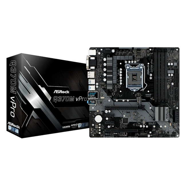 Материнская плата ASRock Q370M vPro Q370M VPRO Micro-ATX, LGA 1151
