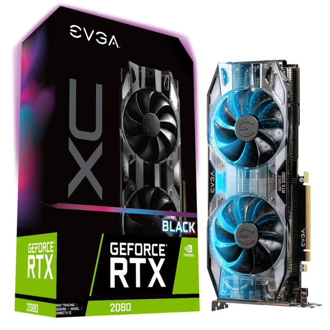 Видеокарта EVGA GeForce RTX 2080 XC BLACK EDITION GAMING 08G-P4-2082-KR (8 ГБ)