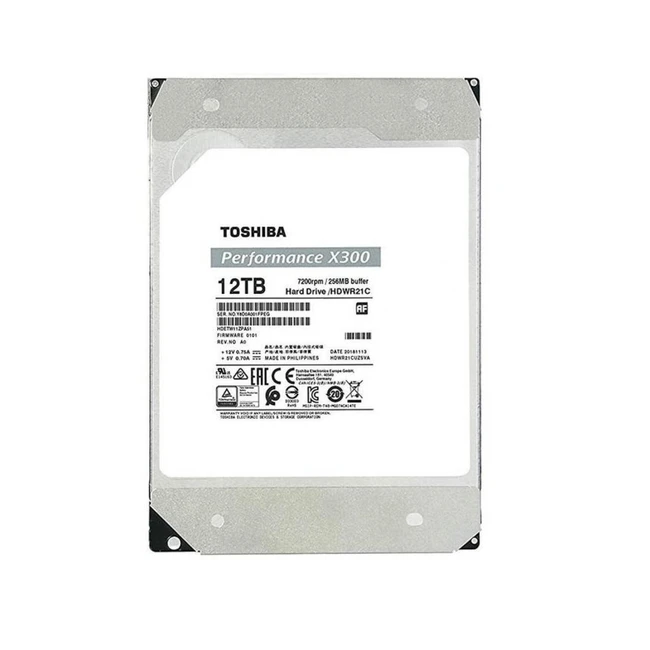 Внутренний накопитель Toshiba X300 HDWR21CEZSTA (HDD (классические), 12 ТБ, 3.5 дюйма, SATA)