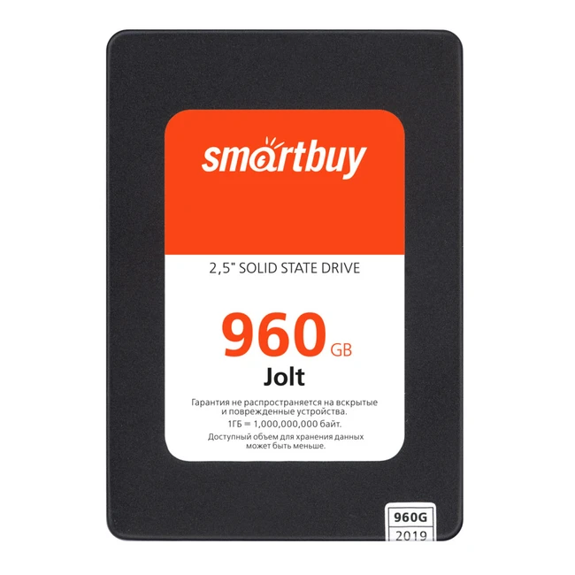 Внутренний накопитель SmartBuy SSD 960Gb Jolt SB960GB-JLT-25SAT3 (SSD (твердотельные), 960 ГБ, 2.5 дюйма, SATA)