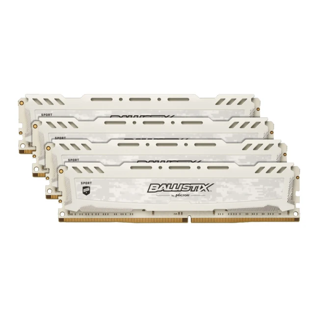 ОЗУ Crucial Ballistix Sport LT White 4x16Gb BLS4K16G4D32AESC DIMM, DDR4, 64 Гб (4 х 16 Гб), 3200 МГц