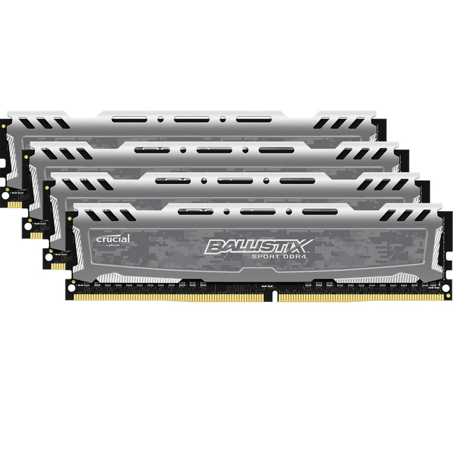 ОЗУ Crucial Ballistix Sport LT Gray 4x16Gb BLS4K16G4D26BFSB (DIMM, DDR4, 64 Гб (4 х 16 Гб), 2666 МГц)