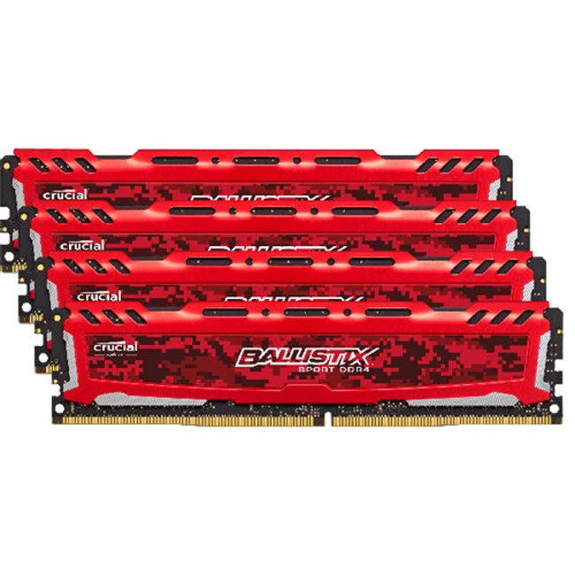 ОЗУ Crucial Ballistix Sport LT Red 4x16Gb BLS4K16G4D240FSE (DIMM, DDR4, 64 Гб (4 х 16 Гб), 2400 МГц)