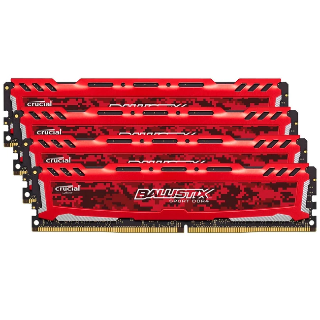 ОЗУ Crucial Ballistix Sport LT Red 4x4Gb BLS4K4G4D26BFSE (DIMM, DDR4, 16 Гб (4 х 4 Гб), 2666 МГц)