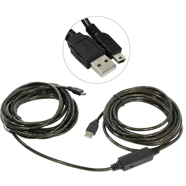 Кабель интерфейсный Greenconnect GCR-UM2M5P1-BD2S-10.0m (USB Type A - USB Type B mini)