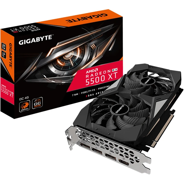 Видеокарта Gigabyte Radeon RX 5500 XT OC 4G GV-R55XTOC-4GD (4 ГБ)