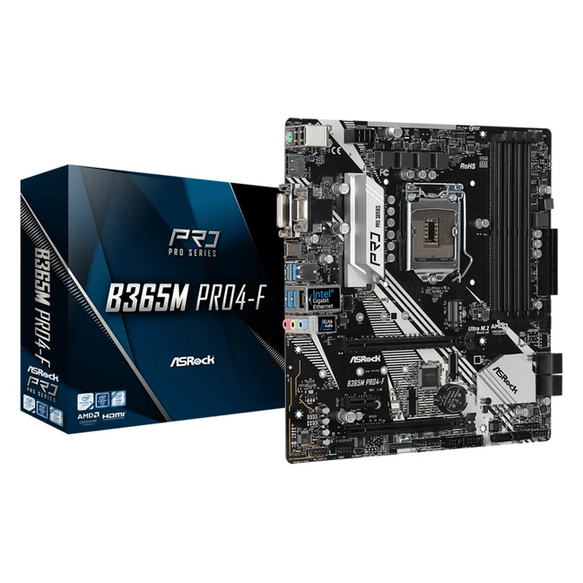 Материнская плата ASRock B365M Pro4-F B365M PRO4-F (Micro-ATX, LGA 1151)