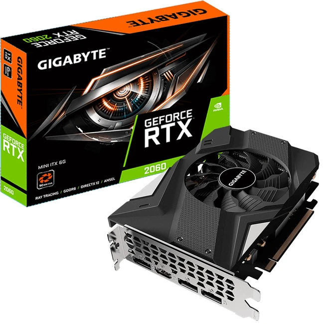 Видеокарта Gigabyte GeForce RTX 2060 MINI ITX 6G GV-N2060IX-6GD (6 ГБ)