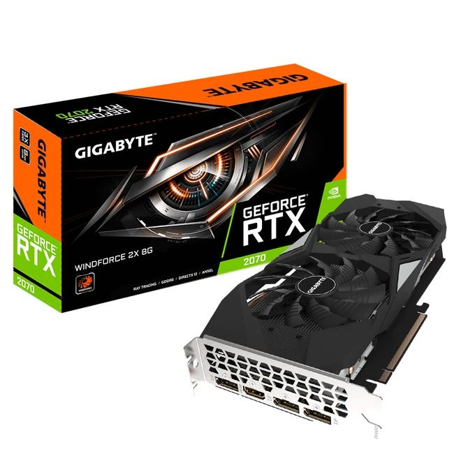 Видеокарта Gigabyte GeForce RTX 2070 WINDFORCE 2X 8G GV-N2070WF2-8GD V1 (8 ГБ)