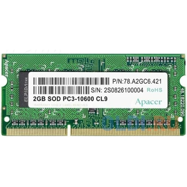 ОЗУ Apacer AS04GFA60CAQBGC SO-DIMM, DDR3, 4 Гб, 1600 МГц