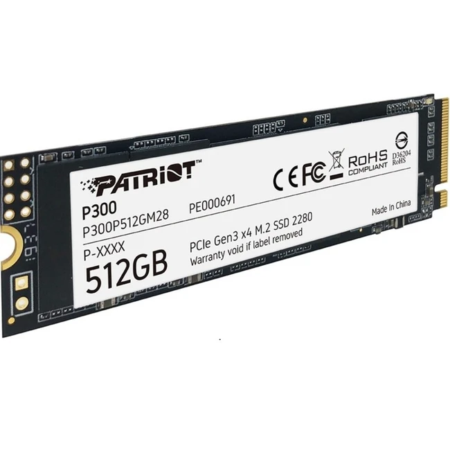 Внутренний жесткий диск Patriot P300 P300P512GM28 (SSD (твердотельные), 512 ГБ, M.2, PCIe)