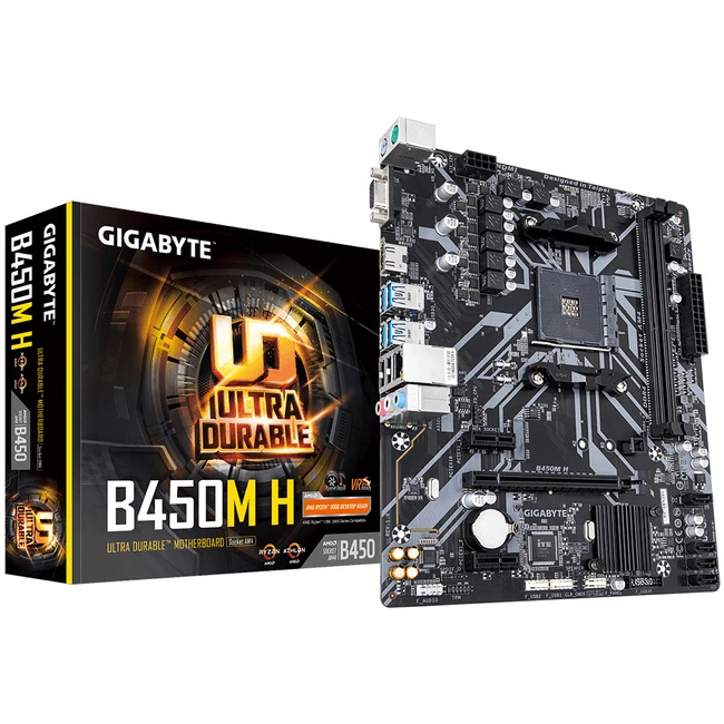 Материнская плата Gigabyte B450M H (Micro-ATX, AMD AM4)