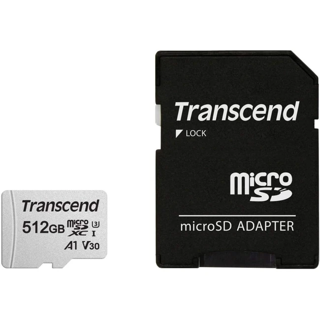 Флеш (Flash) карты Transcend 300S + adapter TS512GUSD300S-A (512 ГБ)