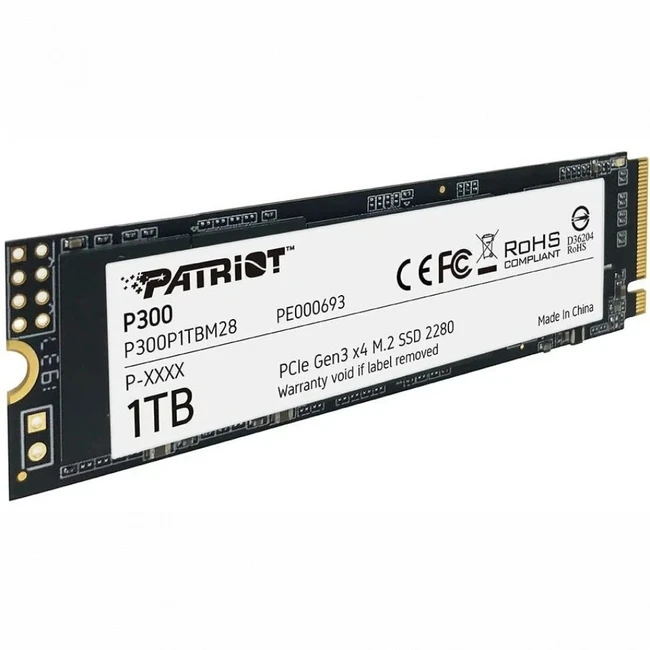 Внутренний жесткий диск Patriot P300 P300P1TBM28 (SSD (твердотельные), 1 ТБ, M.2, PCIe)